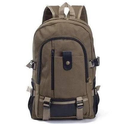 Men's canvas backpack by MANDOTOS, stylish student bag with multiple compartments and adjustable straps for everyday use.