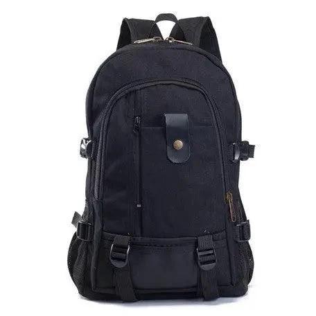 Men's canvas backpack by MANDOTOS featuring multiple compartments and adjustable straps, ideal for students and daily use.