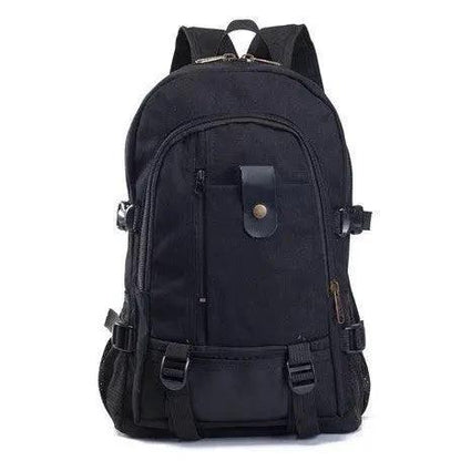 Men's canvas backpack by MANDOTOS featuring multiple compartments and adjustable straps, ideal for students and daily use.
