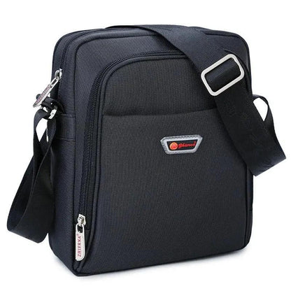 Mandotos men's oxford cloth shoulder bag with multiple compartments, stylish business and messenger bag design, front view.
