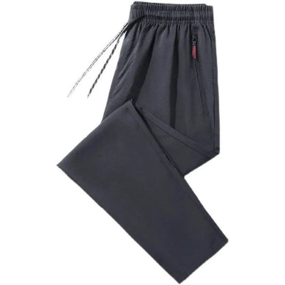 Mandotos men's casual straight slim fit jogger pants in blue, black, gray with elastic waist, Korean classic style, plus size.