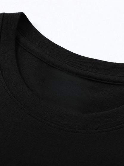 Men's casual printed T-shirt by MANDOTOS, lightweight and breathable sportswear, shown flat with colorful print design.