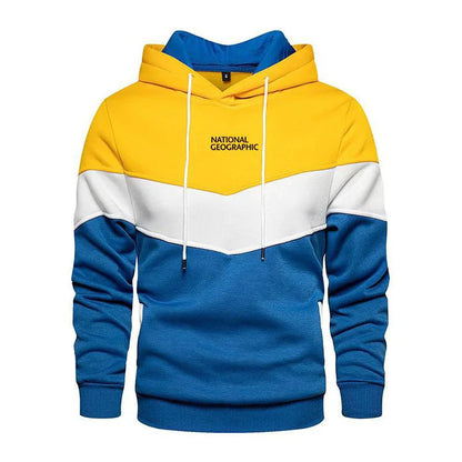 Men's casual sports panel hooded pullover sweatshirt by MANDOTOS, featuring a comfortable hoodie design with sporty panel accents.