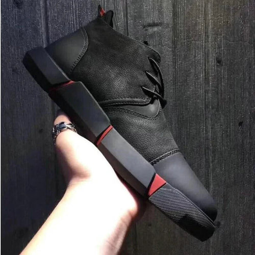 Men's chic leather sneakers by MANDOTOS featuring stylish design and comfortable fit, perfect for casual and everyday wear.