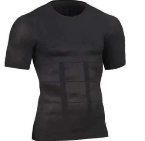 Mandotos men's contour shaper vest showing a close-up view of the snug, form-fitting vest designed for shaping and support.