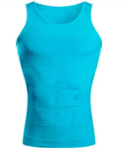 Men's MANDOTOS contour shaper vest showing a close-up of the fitted, seamless design on a male model.