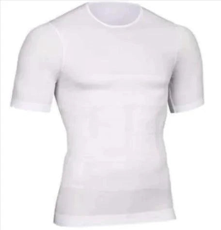Mandotos men's contour shaper vest, close-up view showing snug fit and smooth fabric designed for body shaping and support.