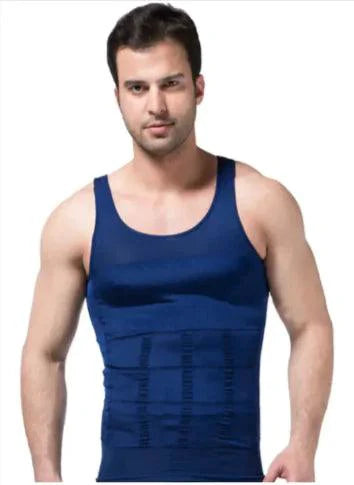 Men's MANDOTOS Contour Shaper Vest showing a close-up of the fitted, seamless design for shaping and support.