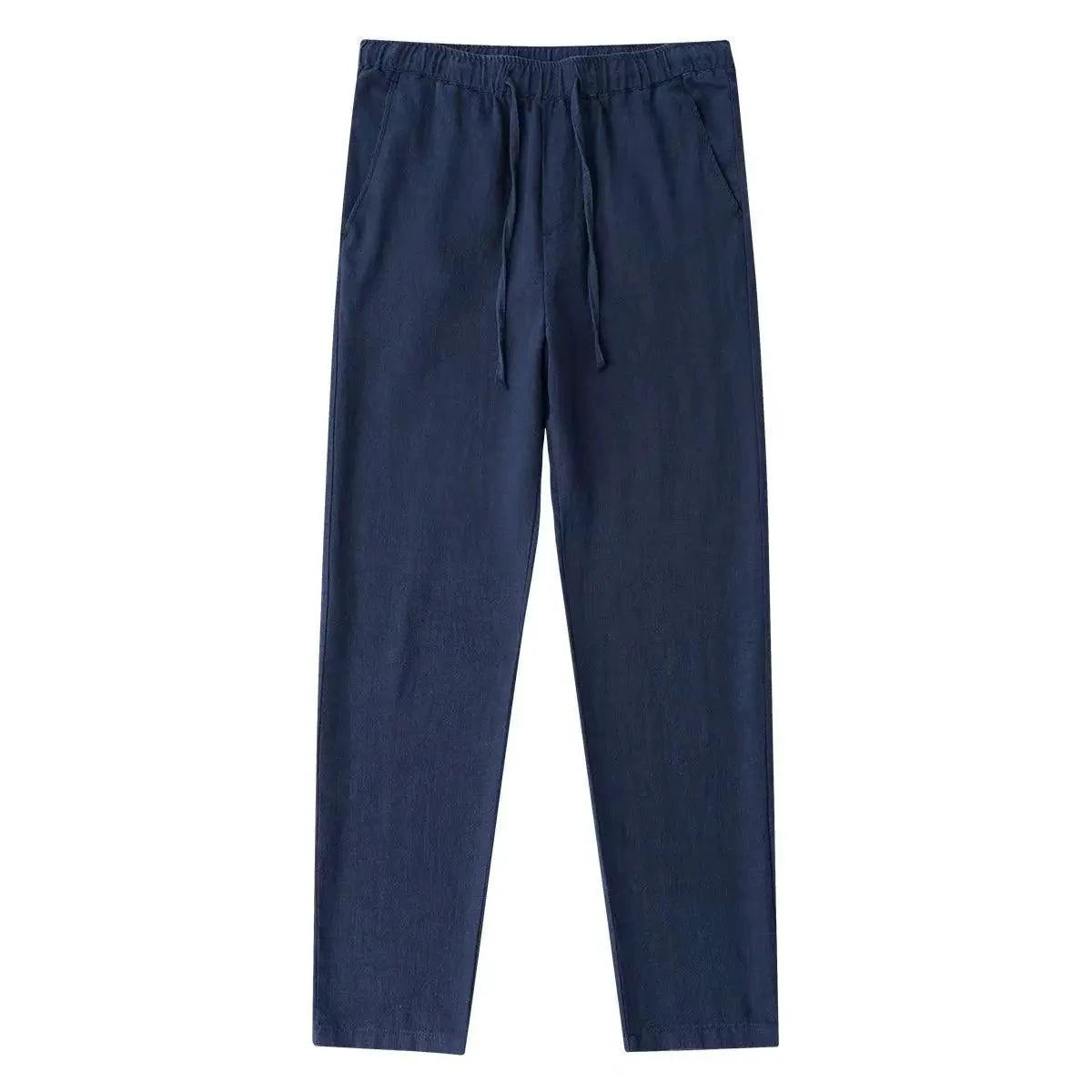 Men's cotton linen pants by MANDOTOS, featuring a relaxed fit and neutral color, ideal for casual summer wear.