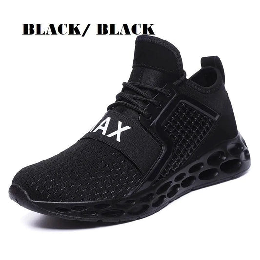 Mandotos men's cushioned running shoes with breathable mesh upper and supportive sole, designed for comfort and performance during runs.
