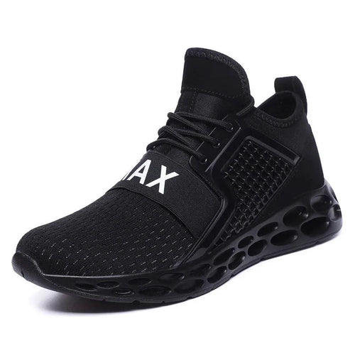 Men's cushioned running shoes by MANDOTOS with breathable mesh upper, supportive sole, designed for comfort and performance.