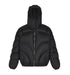 Men's grey cotton padded coat with a detachable hood, from MANDOTOS, featuring a warm, padded design and full front zipper.