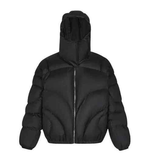 Men's MANDOTOS detachable hooded cotton padded coat with front pockets, perfect for cold weather and casual outdoor wear.