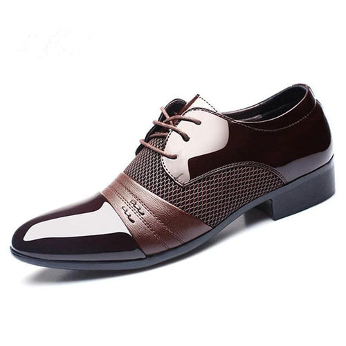 Men's formal shoes by MANDOTOS featuring sleek black leather design and classic lace-up style for professional attire.