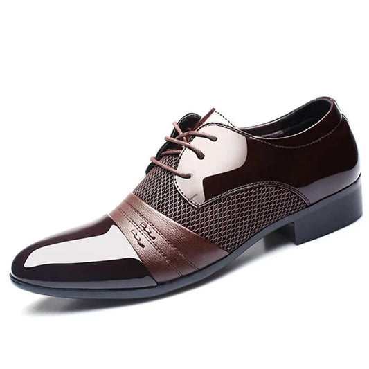 Men's formal shoes by MANDOTOS, stylish black leather dress shoes with sleek design and polished finish.