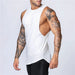 Mandotos men's sleeveless cotton tank top for gym and fitness, breathable O-neck muscle vest for jogging and bodybuilding.