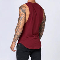 Mandotos men's sleeveless gym tank top, breathable cotton fitness shirt for jogging, bodybuilding, and casual summer workouts.