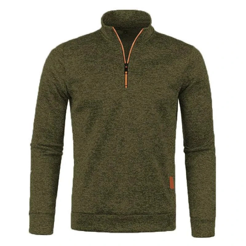 Men's half zipper turtleneck sweatshirt by MANDOTOS, cozy and stylish for fall, shown in a comfortable, casual fit.