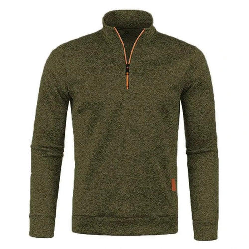 Men's half zipper turtleneck sweatshirt by MANDOTOS, cozy and stylish for fall, shown in a comfortable, casual fit.