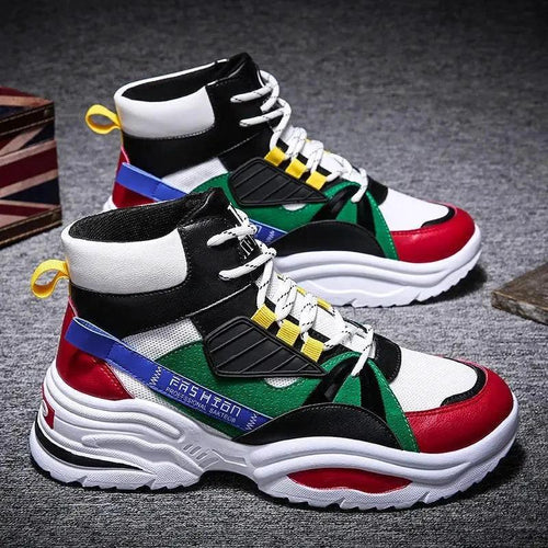 Men's high-top shoes by MANDOTOS featuring Korean style autumn footwear with stylish design and comfortable fit.