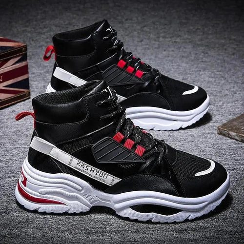 Men's high-top shoes by MANDOTOS featuring Korean style autumn footwear with stylish design and comfortable fit.