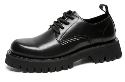 Men's leather Martin shoes with thick cushioned sole by MANDOTOS, stylish footwear featuring durable leather and comfortable sole.