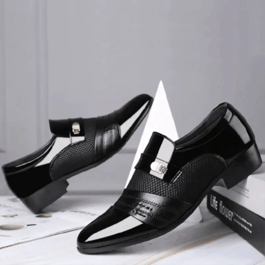 Men's luxury leather loafers by MANDOTOS featuring sleek design and polished finish, perfect for stylish and comfortable dress footwear.