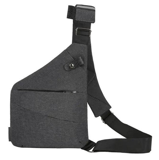 Men's multifunctional shoulder bag by MANDOTOS, sports chest pack with multiple compartments and adjustable strap for active use.