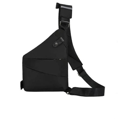 Mandotos men's multifunctional shoulder bag with sports chest pack, black nylon design, compact and versatile for active use.