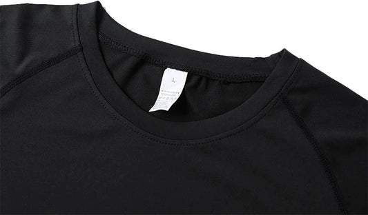 Mandotos men's short sleeve compression rash guard shirt, quick-dry athletic top designed for gym workouts and active summer wear.