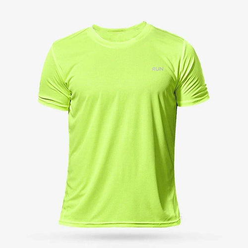 Mandotos men's quick dry compression fitness T-shirt showing a snug fit, breathable fabric, and athletic style for workout performance.