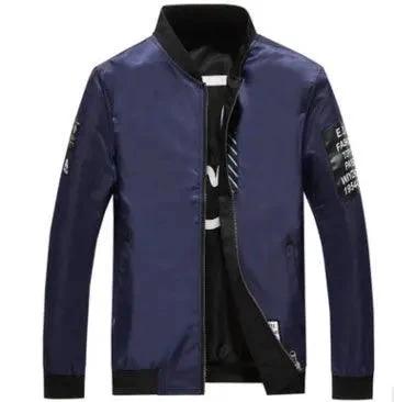 Men's reversible flight jacket by MANDOTOS, ideal for autumn and winter, showing both exterior and interior views.