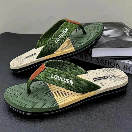Men's elegant comfort sandal by MANDOTOS featuring brown leather straps and cushioned sole for stylish, comfortable wear.
