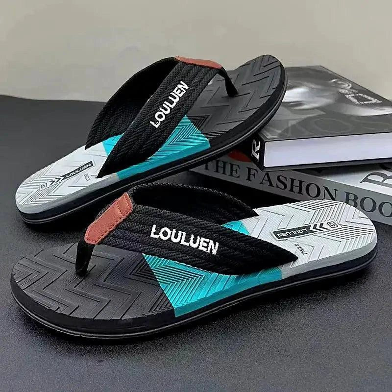 Men's elegant MANDOTOS comfort sandal with leather straps and cushioned sole, ideal for casual or dressy summer wear.