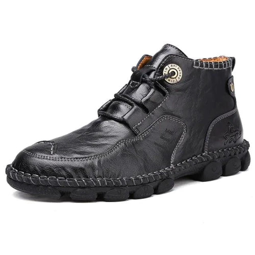 Men's stylish ankle boots by MANDOTOS featuring sleek leather design and lace-up closure, perfect for casual and formal wear.