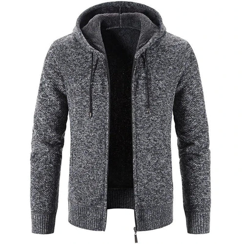 Men's stylish fleece cardigan jacket by MANDOTOS with a cozy knit design and button closure, perfect for casual wear.