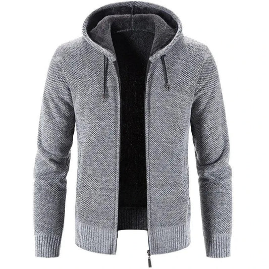 Men's stylish fleece cardigan jacket by MANDOTOS, featuring a cozy design and button closure, ideal for casual wear.