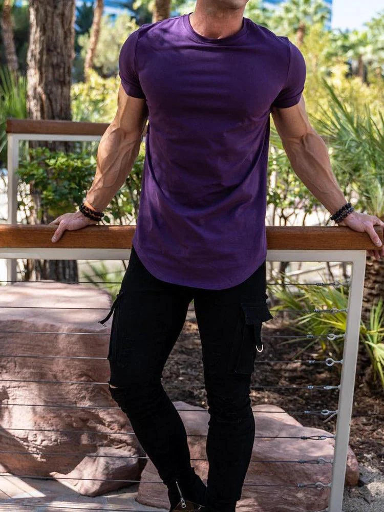 Men's summer muscle T-shirt by MANDOTOS, designed for gym workouts, featuring a sleeveless athletic fit and breathable fabric.