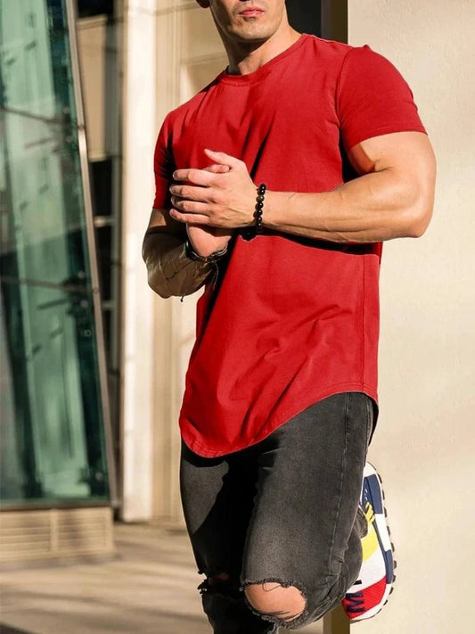 Men's summer muscle T-shirt by MANDOTOS, designed for gym workouts, featuring a sleeveless athletic fit in lightweight fabric.