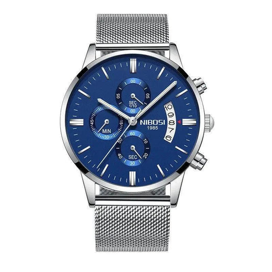 Mandotos men's stylish watch from the collection with a round dial, leather strap, and modern design.