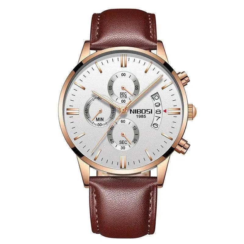 Mandotos men's stylish watch with a sleek black dial and silver band, part of the Stylish Timepiece Collection.