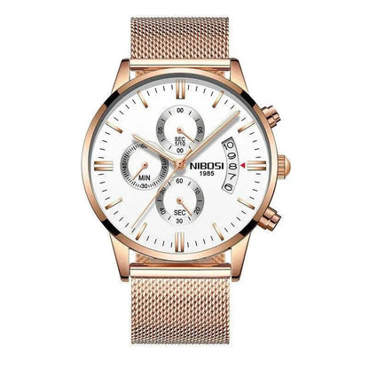 Mandotos men's stylish watch with black leather strap and round silver dial, showcasing elegant timepiece design.