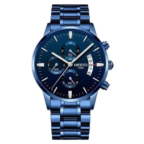 Mandotos men's stylish watch with a sleek silver band and black dial, showcasing modern design and precise timekeeping.