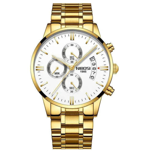 Mandotos men's stylish watch with a sleek metal band and round dial, showcasing a modern timepiece design.