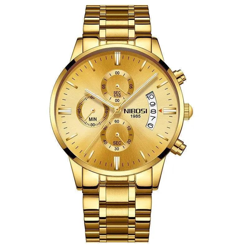 Mandotos men's stylish wristwatch with a sleek dial and metal band, part of the Elegant Timepiece Collection.