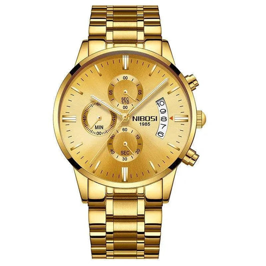 Mandotos men's stylish wristwatch with a sleek dial and metal band, part of the Elegant Timepiece Collection.