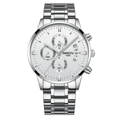 Mandotos men's stylish watch with a sleek metal band and round dial, showcasing modern design and craftsmanship.