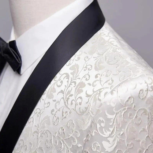 Men's wedding suit set by MANDOTOS, formal dress suit with jacket, trousers, and tie, ideal for special occasions and weddings.