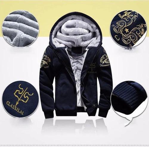 Men's winter sports set by MANDOTOS, stylish and warm 2-piece ensemble with outdoor adventure-ready jacket and pants.