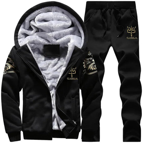 Mandotos men's winter sports set with stylish, warm 2-piece ensemble for outdoor adventures, featuring insulated jacket and pants.